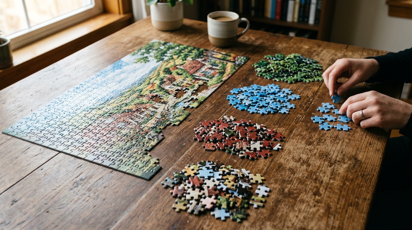 jigsaw puzzle edge strategy illustration for Online Jigsaw Puzzle